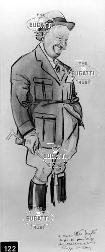 122. Cartoon of Ettore Bugatti by Geo Ham