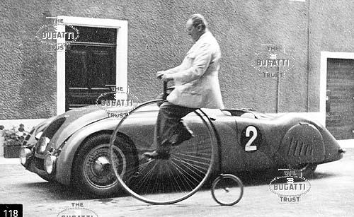 118. Ettore Bugatti on penny-farthing