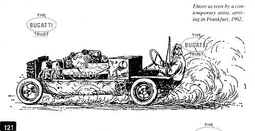 121. Cartoon of Ettore Bugatti
