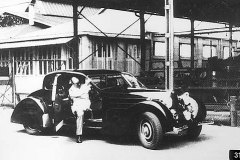 31. Type 57, Ventoux Ettore Bugatti with factory demonstrator Ventoux at Molsheim c. 1936
