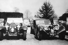 185. Type 57, Chassis # 57235, Reg DLD 471, Corsica Opening Rally, NRA. Pavillion, Bisley, 13 April 1947.