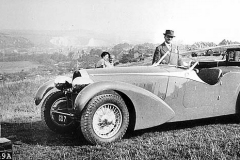 249A. Type 57, Chassis # 57316, Reg. CU 7, Bertelli Col. W. Sorel with "Therese" at Lewes 7 September 1935.