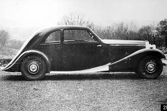 256. Type 57, Chassis # 57158, Reg. HLH 302, James Young 1930's picture. 2-door saloon fitted with English "Ace" wheel discs.