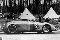 258. Type 57G, Chassis # 57455 J.P. Wimille at the wheel of the winning car he shared with R. Benoist, Le Mans 1937.