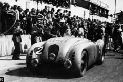 258. Type 57G, Chassis # 57455 J.P. Wimille at the wheel of the winning car he shared with R. Benoist, Le Mans 1937.