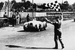 273. Type 57G Cars 1 & 2 stand beside pit wall. Le Mans 1937.