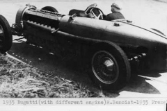 88. Type 59 ACF 23 June 1935 (Montlhery). Car 24, Robert Benoist, After an unsuccessful attempt to secure the bonnet. (retired later in race).