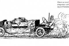 121. Ettore Bugatti Cartoon of Ettore Bugatti arriving in Frankfurt 1902, contemporary artist