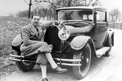 247A. Jean Bugatti sitting on Type 44 c1930