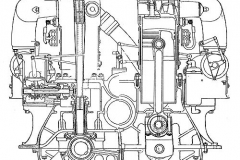 009. Aero-Engine – 16 cylinder engine, transverse drawing The Automobile 24 April 1919