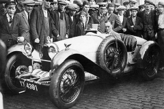128A Malcolm Campbell arriving at Ulster, Co. Down, Ireland probably the 1928 TT